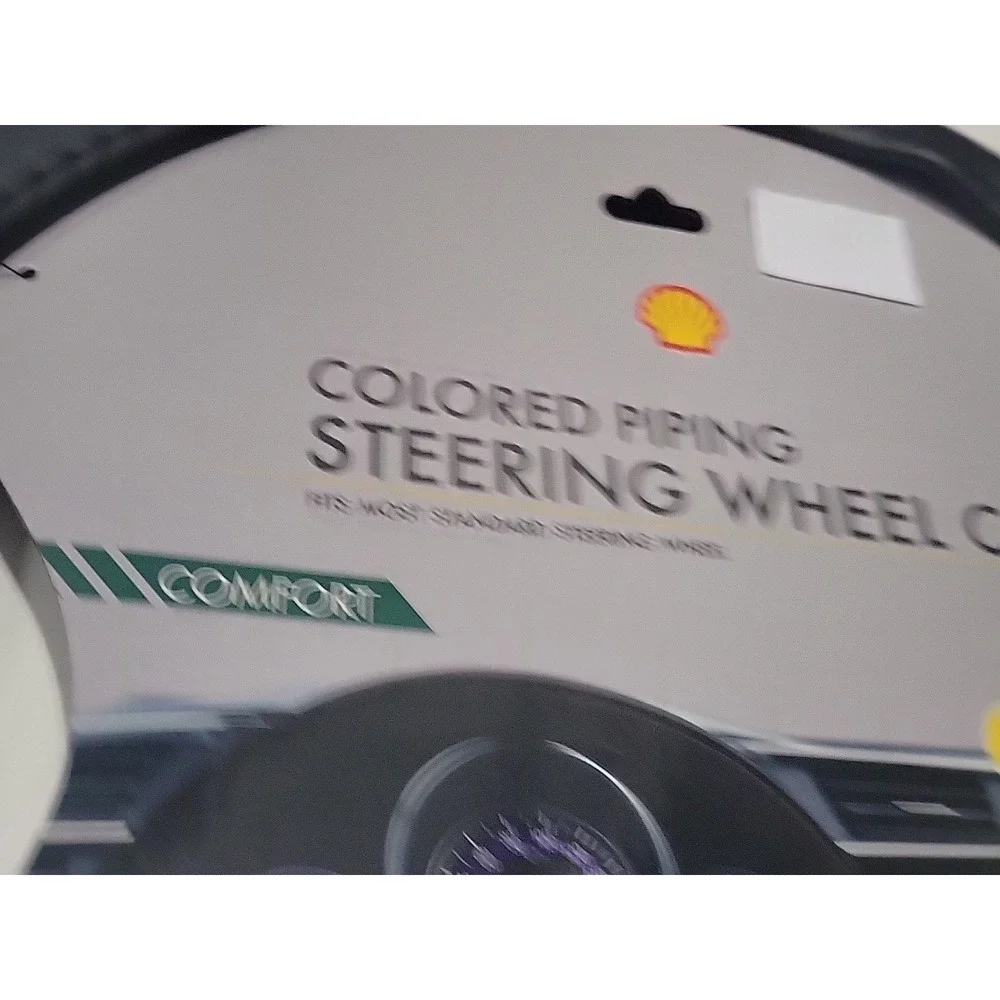 Steering Wheel Cover New Black Gray‎ Piping Shell Oil Standard Fit Comfort Grip.